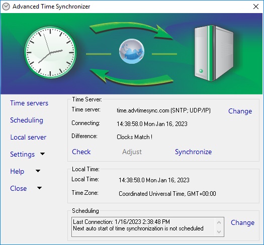 Click to view Advanced Time Synchronizer 4.3.0.809 screenshot