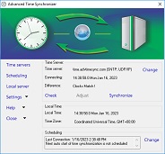Advanced Time Synchronizer Main Window